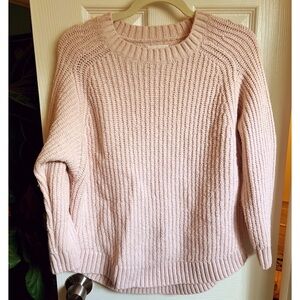 Lou & Grey blush pink sweater size medium winter soft knit pullover cotton
